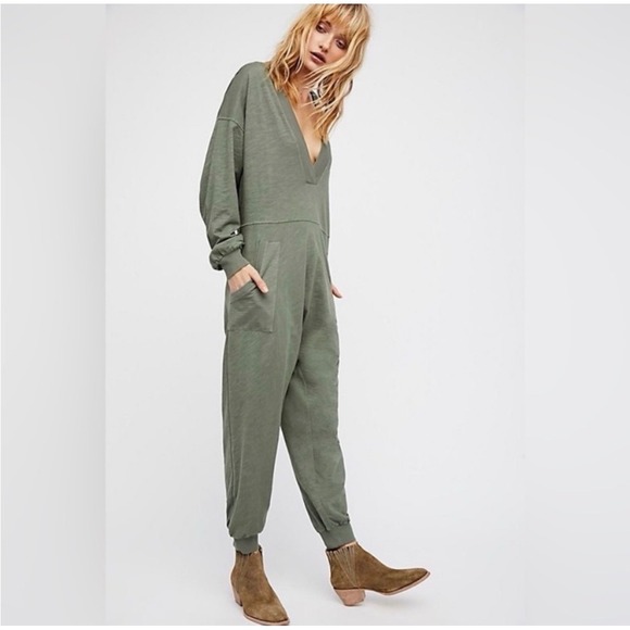 Free People Intimately Just Because Onesie Green Size XS Oversized Jumpsuit - Picture 3 of 6